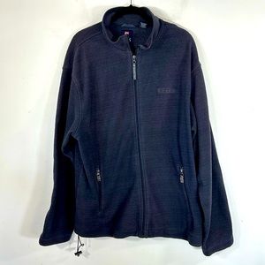 Chaps Ralph Lauren Vintage Fleece Zip Up Mens Size XL Relaxed Fit Blue Jacket